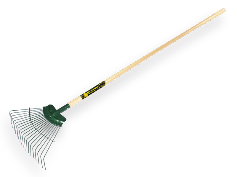 Leaf rake BULLDOG Springbok 20 round tines, spring steel, with ...
